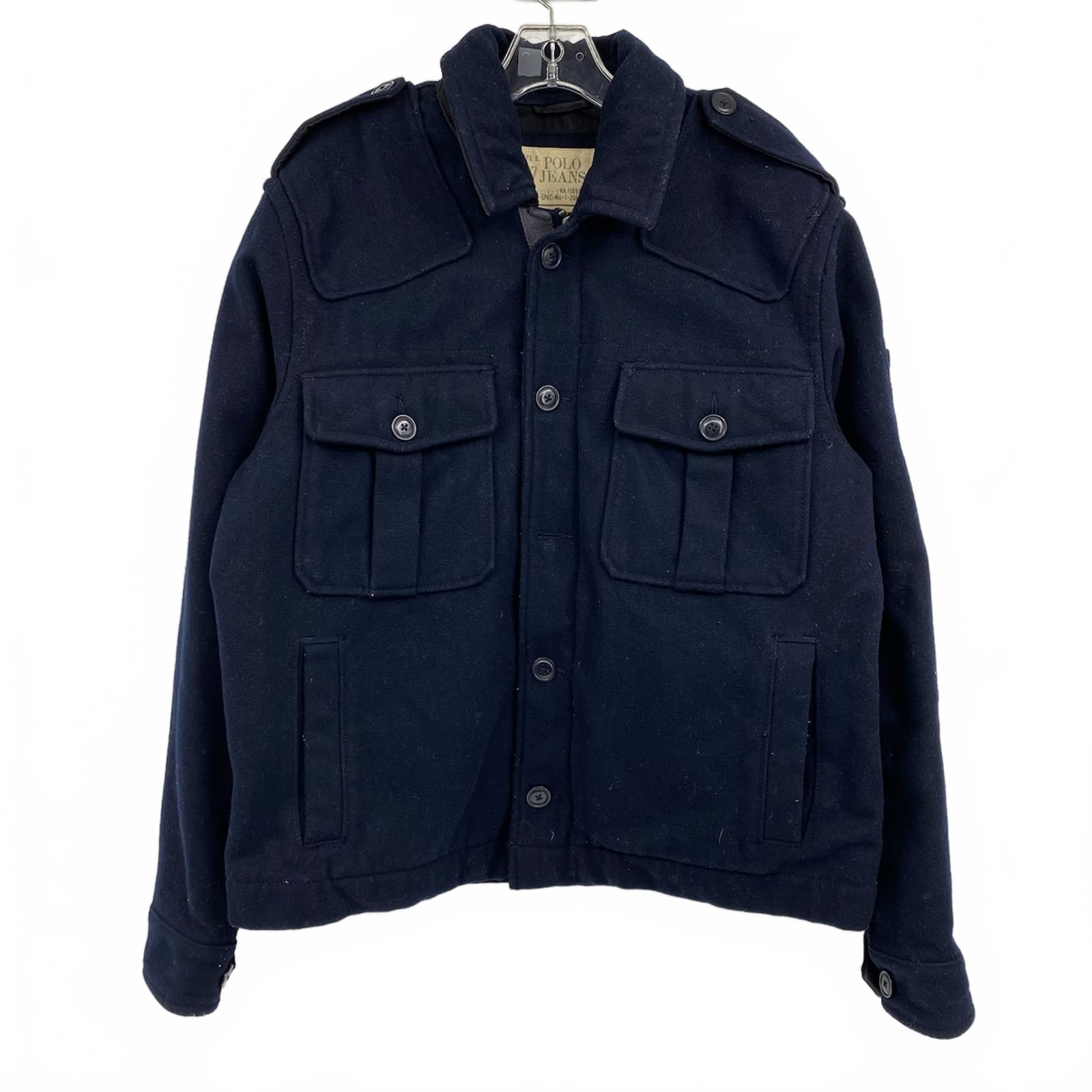 Polo By Ralph Lauren Navy Blue Wool Blend Coat | Men’s Size L